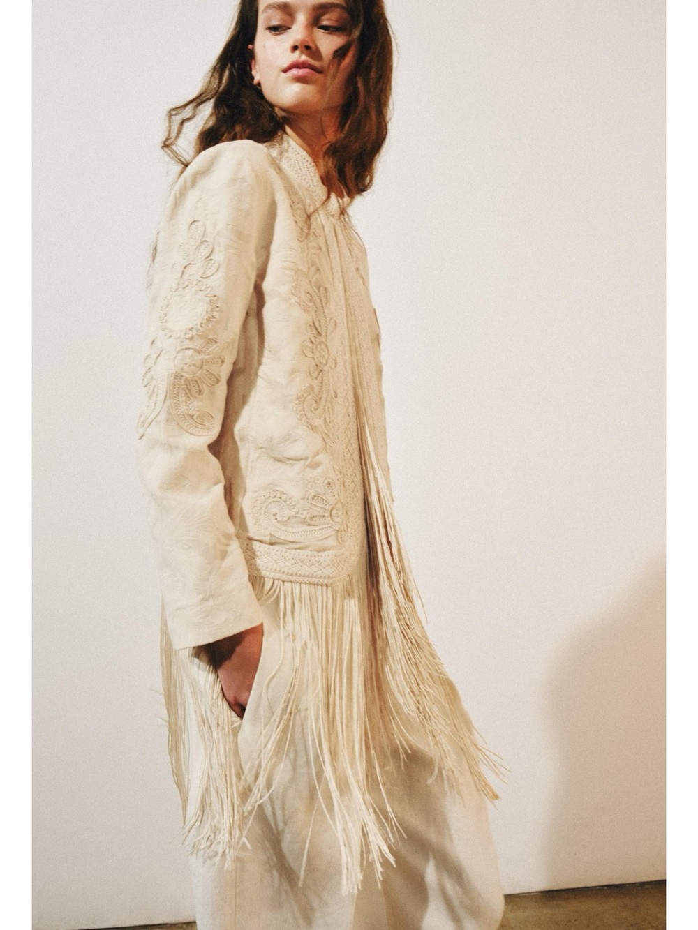Zara ZW COLLECTION FRINGED JACKET